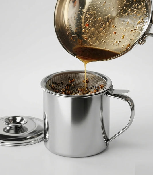 Stainless Steel Oil Pot with Strainer and Frying Basket